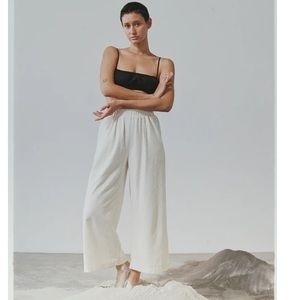 OZMA CROP WIDE LEG(Regen Silk Noil)Natural